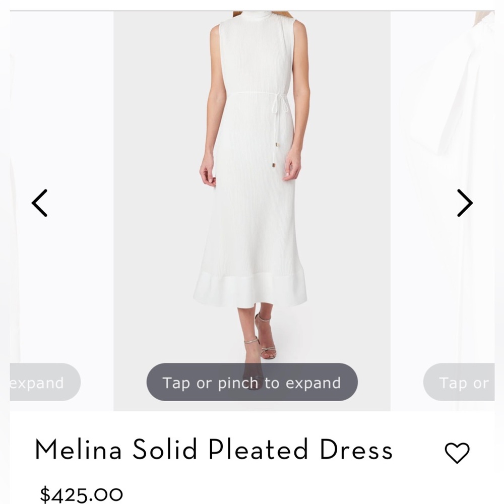 Milly Melinda pleated dress in white